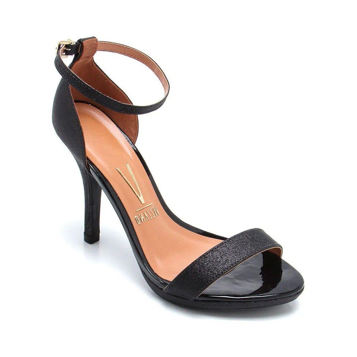 sandalia vizzano prata com glitter