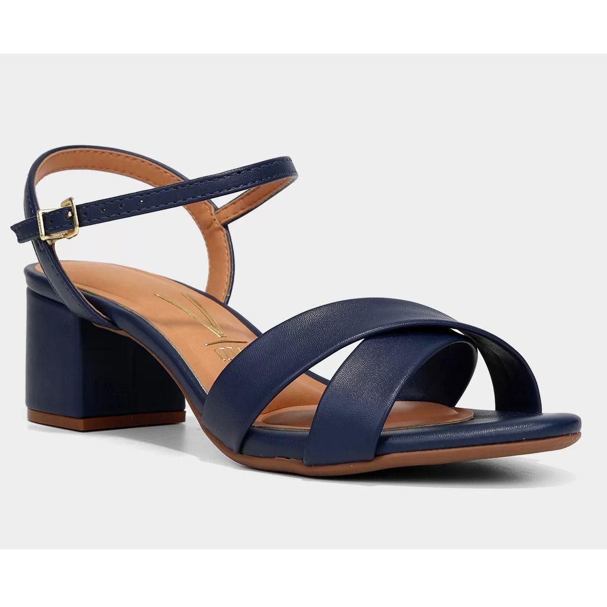Dafiti Sandalia Vizzano Salto Grosso Azul Marinho Azul Marinho