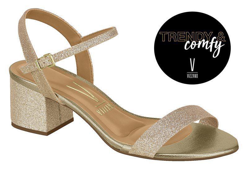 Sandália Vizzano Salto Grosso Baixo 6291.900 Feminina - Sandália Feminina - Magazine Luiza