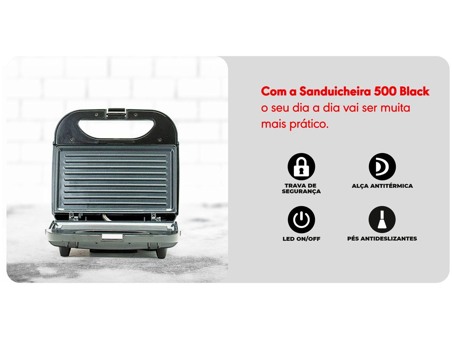 Sanduicheira Amvox AMS 500 Black 750W