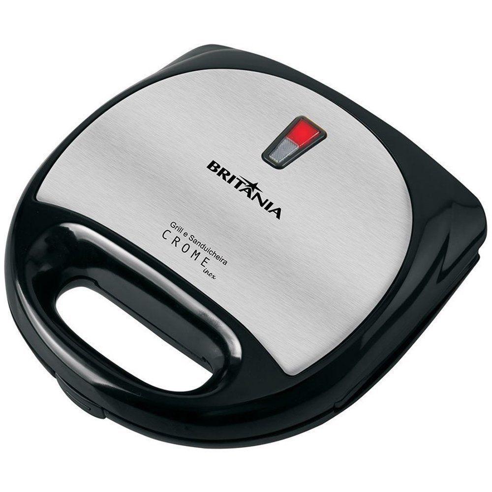 Sanduicheira e Grill Britânia Crome Inox Grill Magazine Luiza