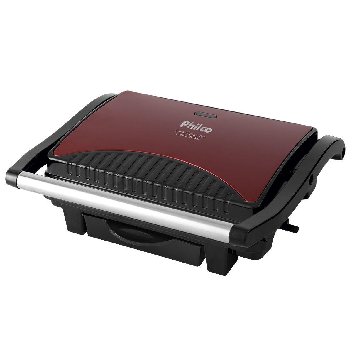 Sanduicheira e Grill Philco Press Inox Red 1200W Sanduicheira / Sanduicheira Grill Magazine
