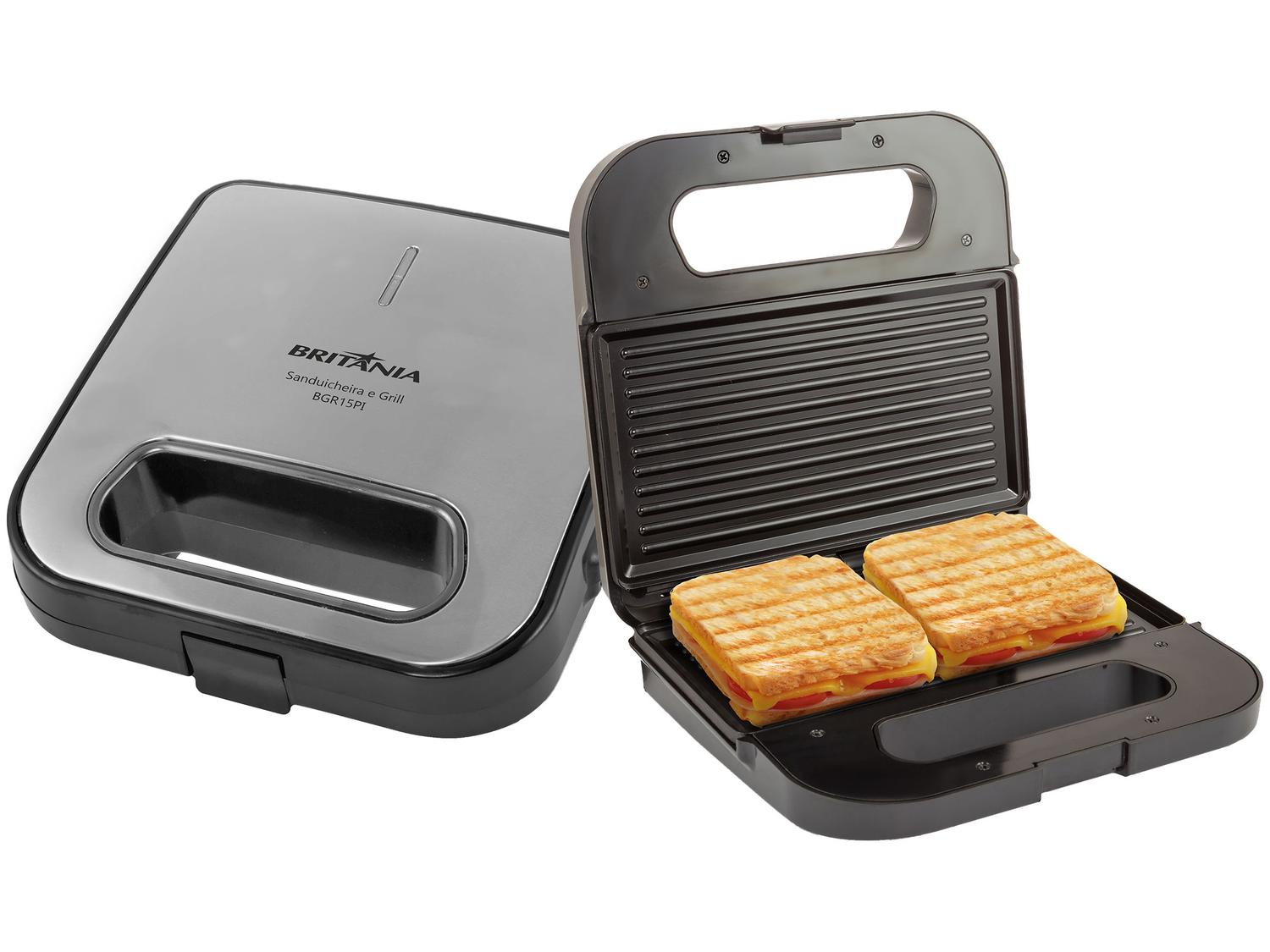 Sanduicheira Grill Britânia BGR15PI Preta e Prata