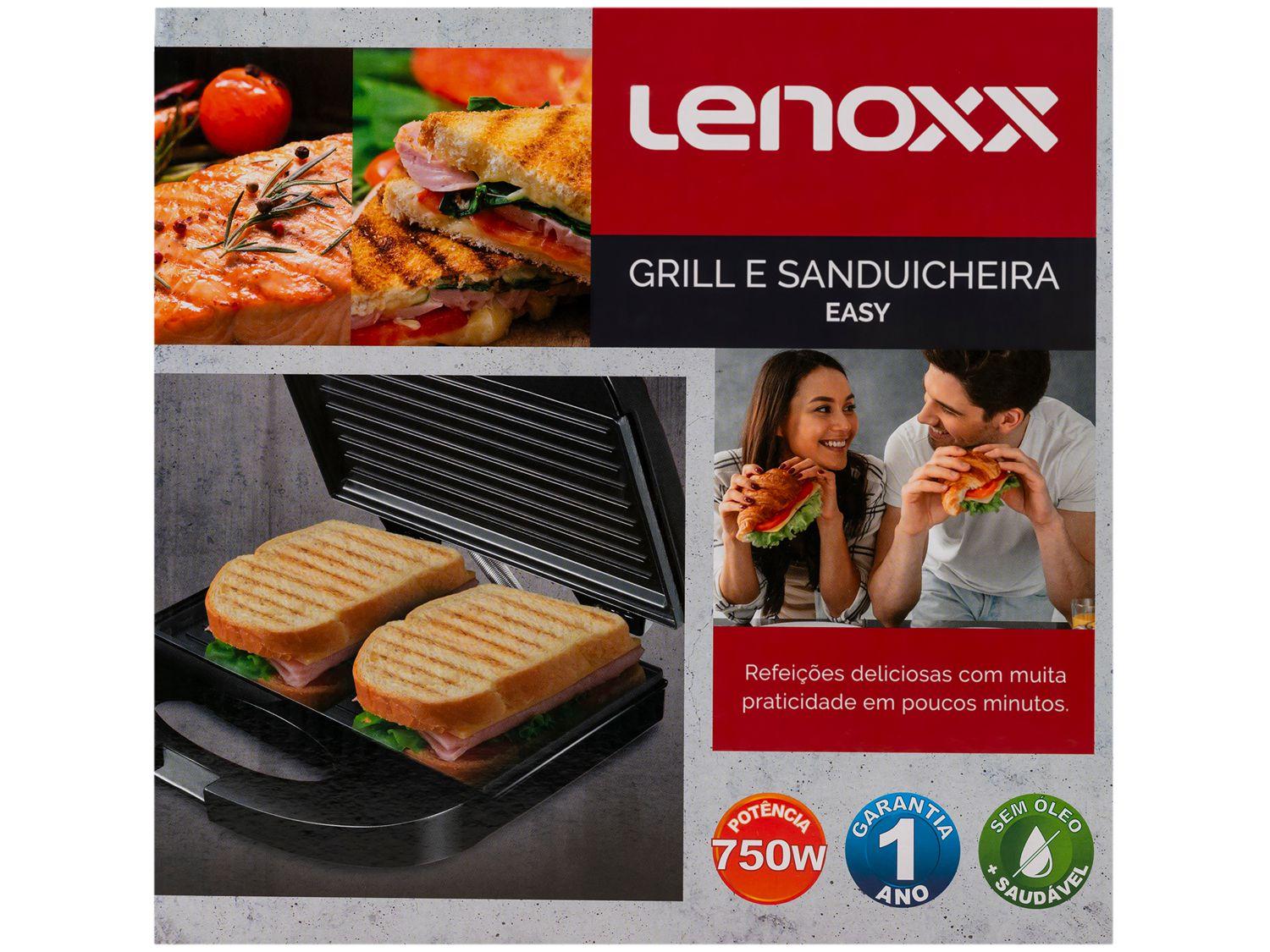 Sanduicheira/Grill Lenoxx Easy PSD121 Preta