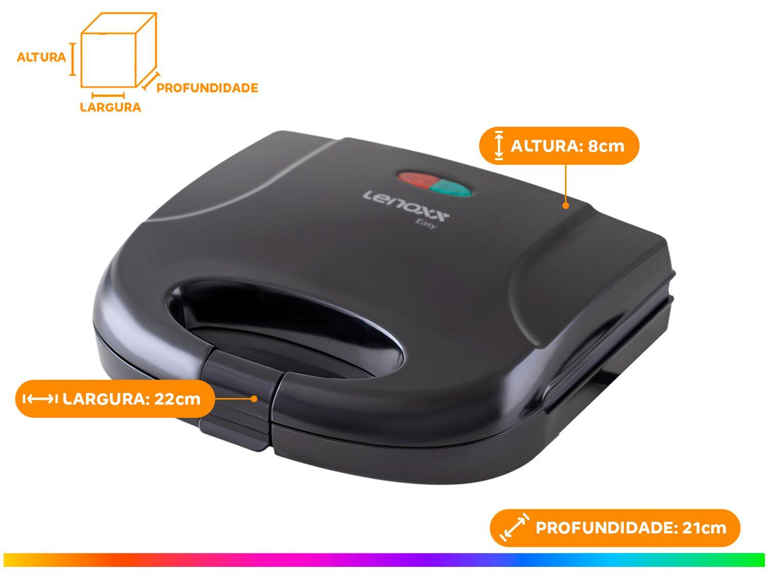 Sanduicheira/Grill Lenoxx Easy PSD121 Preta