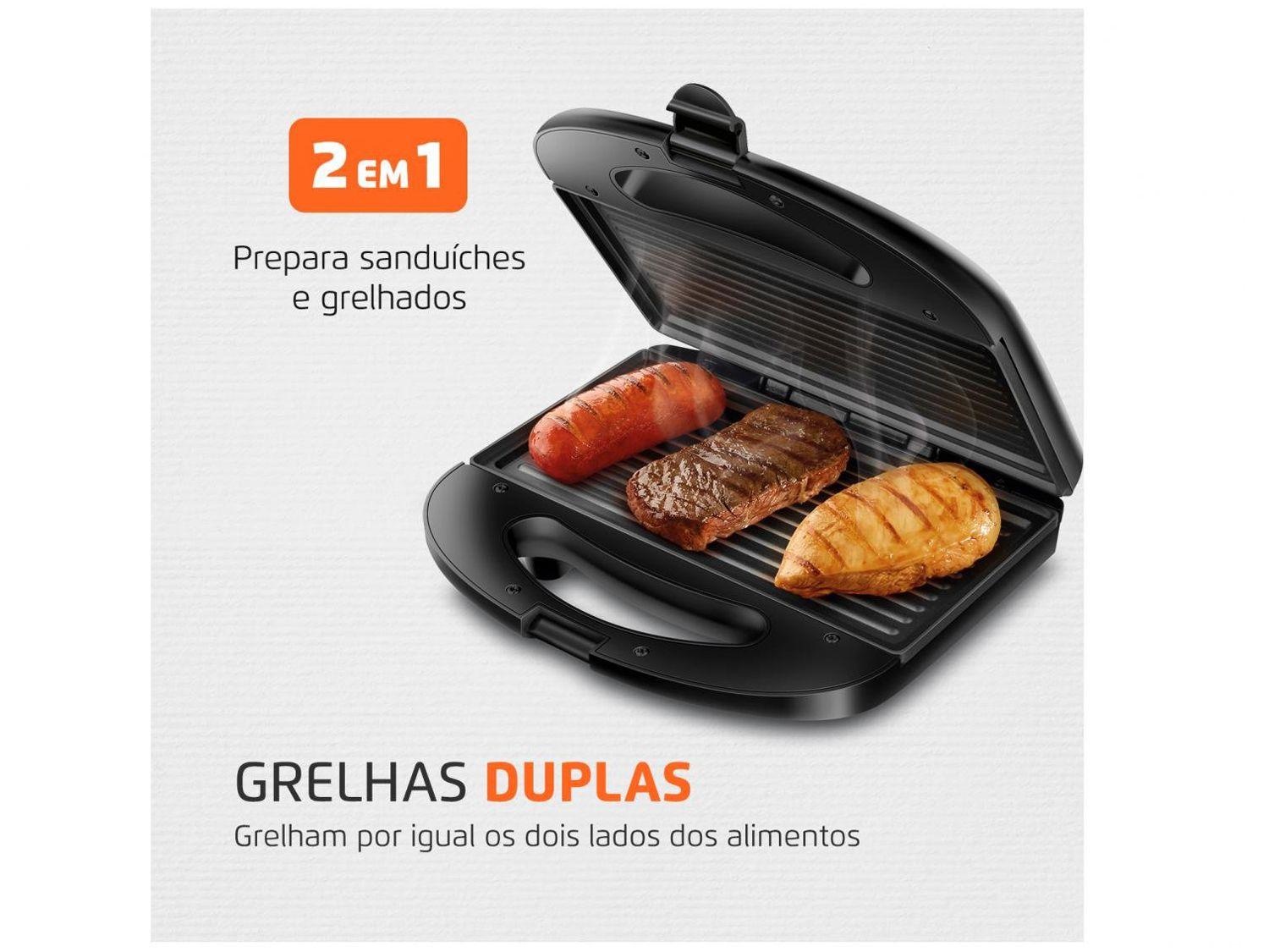 Sanduicheira/Grill Mondial Pratic SN-01 Preto 750W