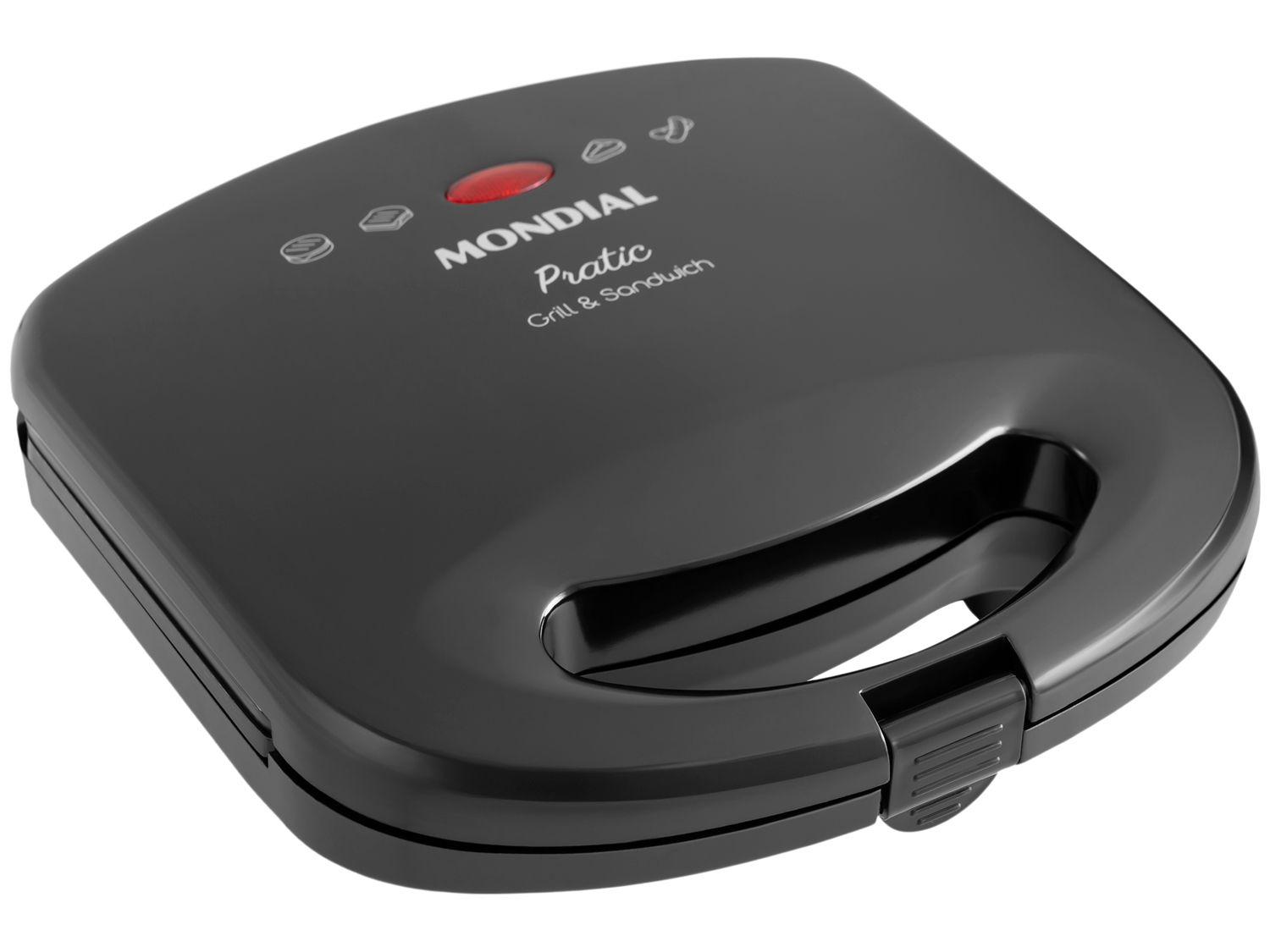 Sanduicheira/Grill Mondial Pratic SN-01 Preto 750W
