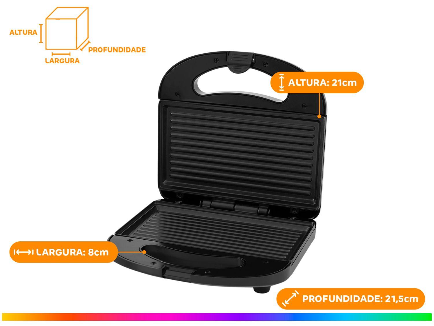 Sanduicheira/Grill Mondial Pratic SN-01 Preto 750W