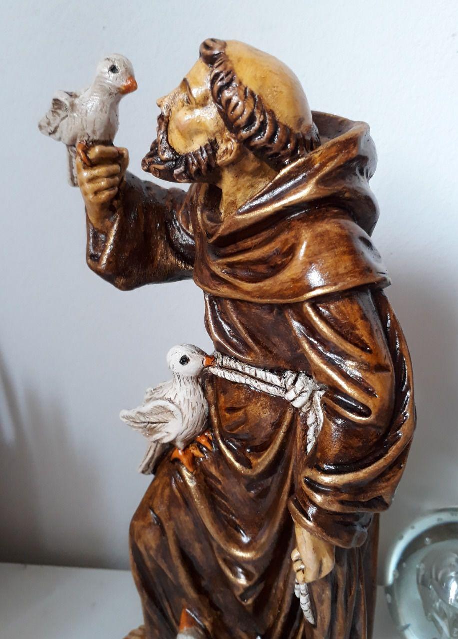 Sao Francisco De Assis 29 Cm Em Gesso Vz Artesanato Anjo Para Arvore De Natal Magazine Luiza