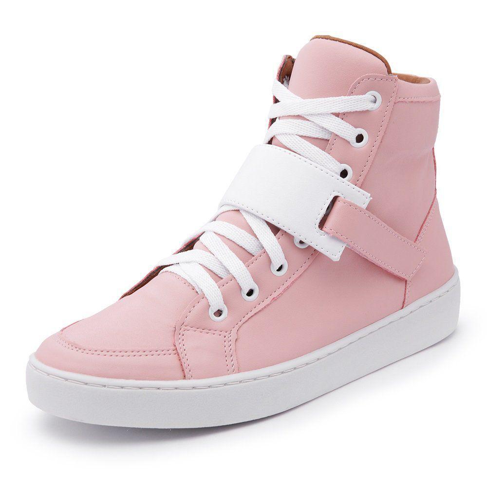 Sapatenis Feminino Cano Alto Top Franca Shoes Rosa / Branco - Sapatênis  Feminino - Magazine Luiza