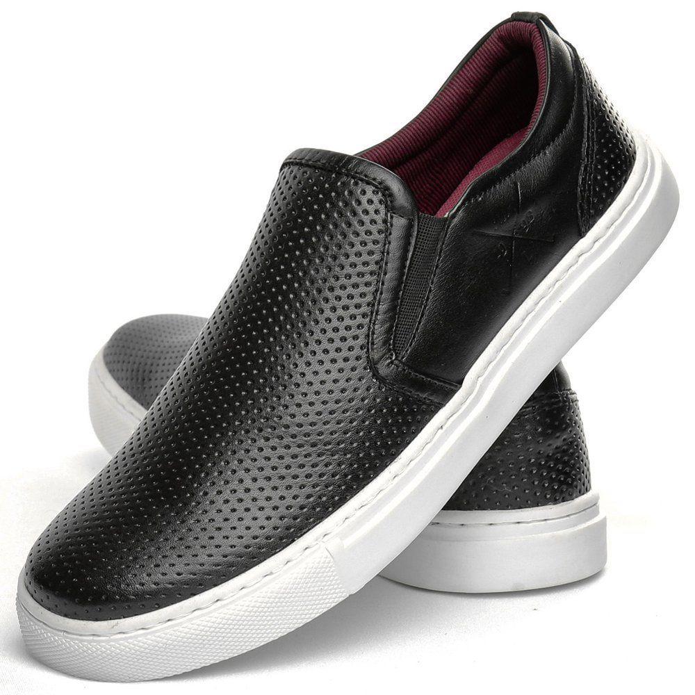 Sapatenis Iate Slip On Masculino Furadinho Preto Couro - Mr Light - Sapatênis  Masculino - Magazine Luiza