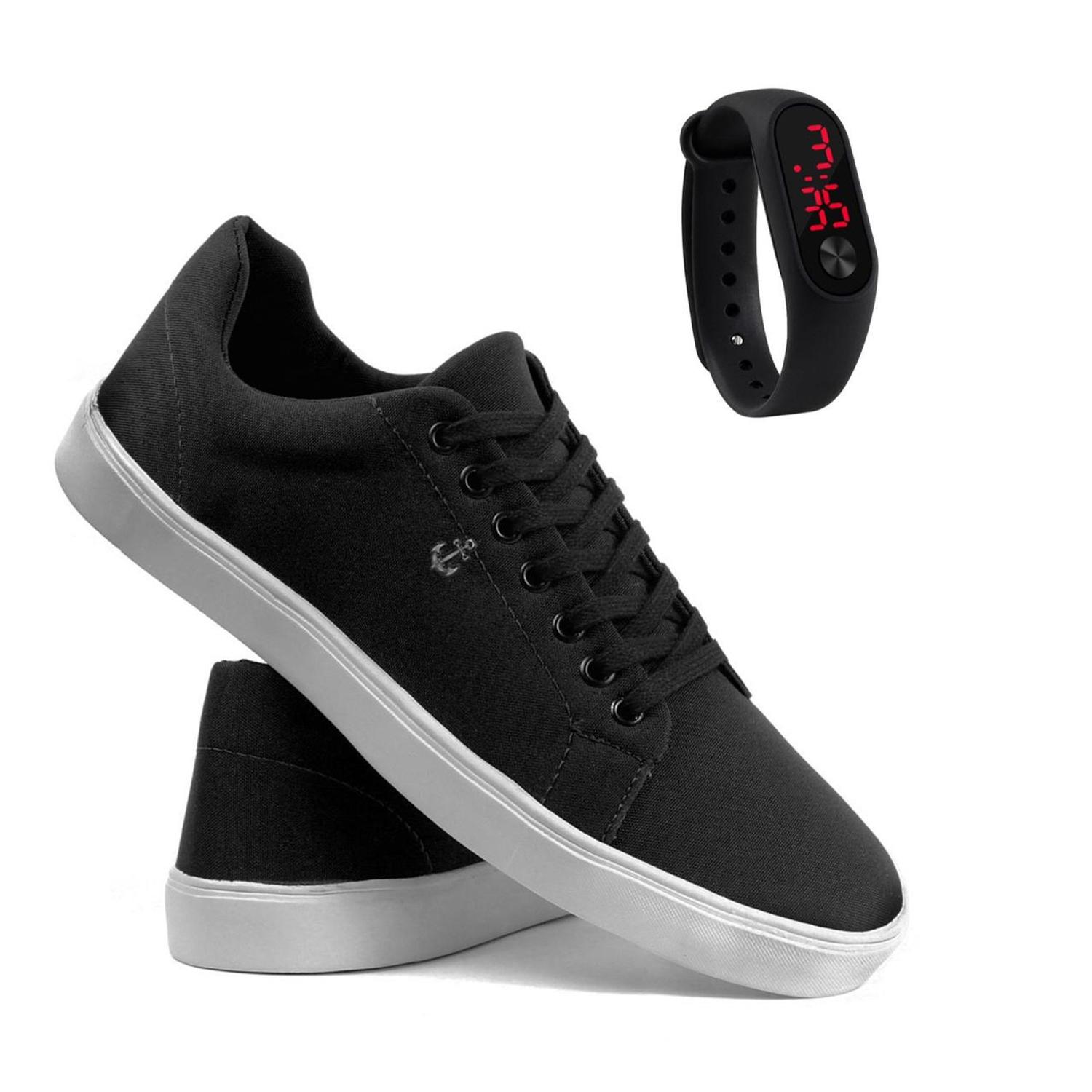 Promoção Kit 2 Pares de Sapatênis Masculino Casual + Relógio em Promoção |  Ofertas na Americanas