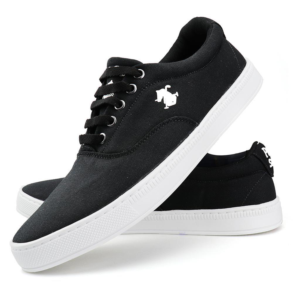 sapatenis polo masculino preto