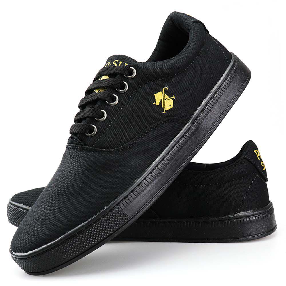 sapatenis polo masculino preto