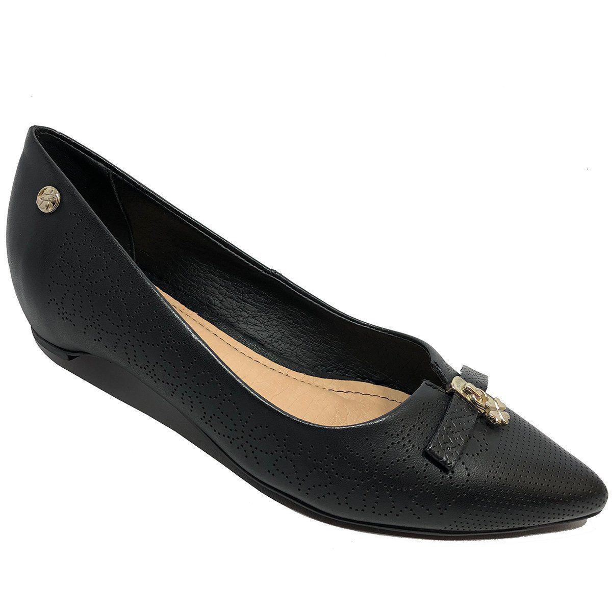 sapatilha de couro preta