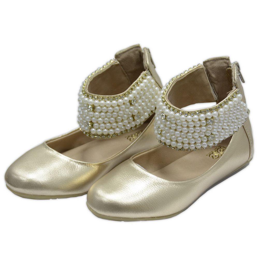 Sapatilha infantil Em Couro Com Aplicações - ouro dourado - Toke/Kimey - Calçados  Infantis - Magazine Luiza