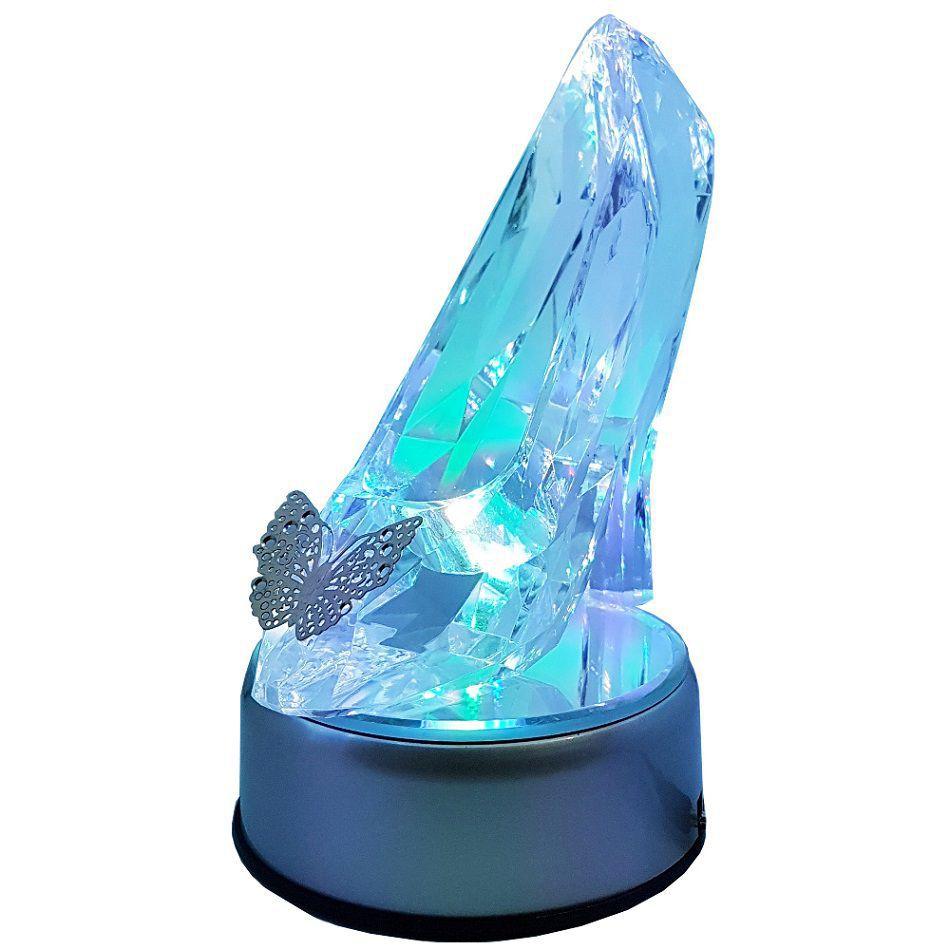 Sapatinho de cristal com jogo de luz para festa decoração - Rota Do Click -  Decoração de Festa - Magazine Luiza