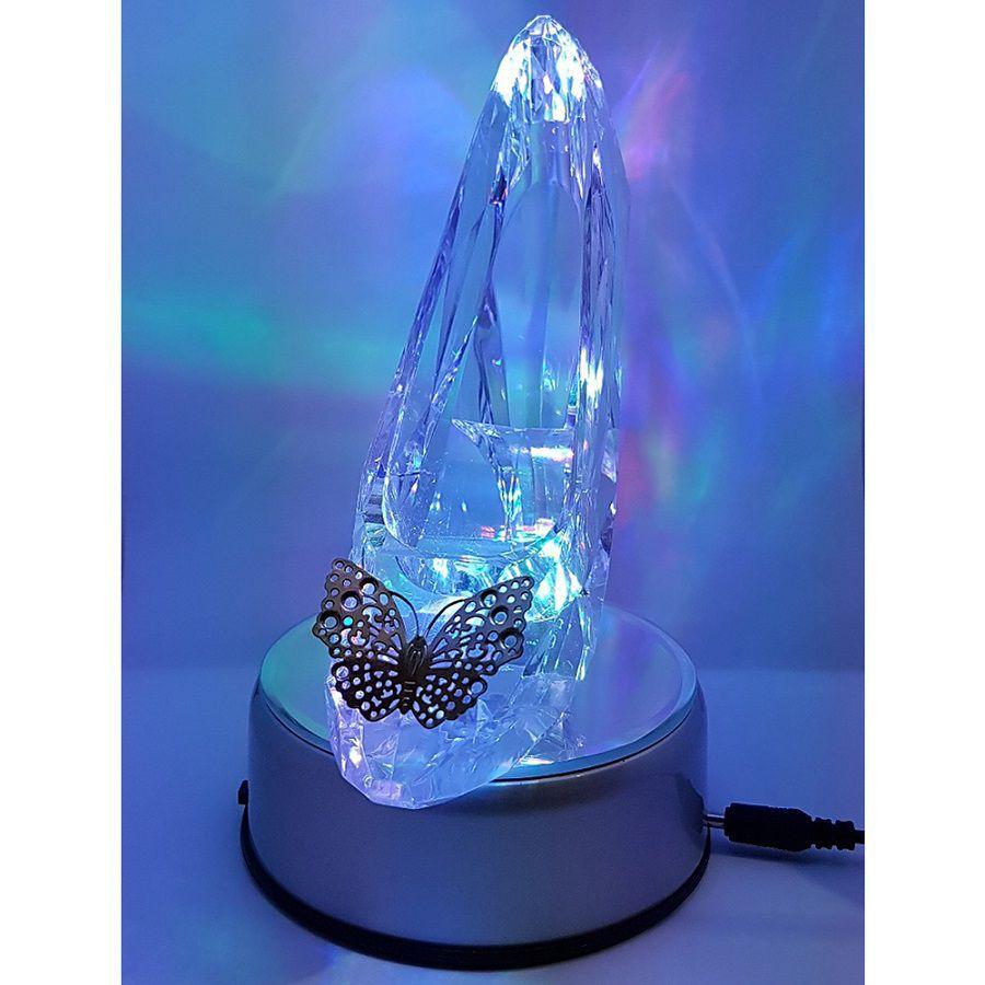 Sapatinho de cristal com jogo de luz para festa decoração - Rota Do Click -  Decoração de Festa - Magazine Luiza