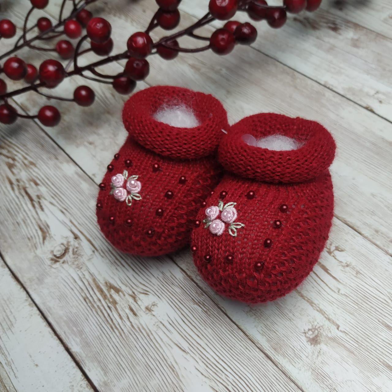 sapatinho de trico sem costura