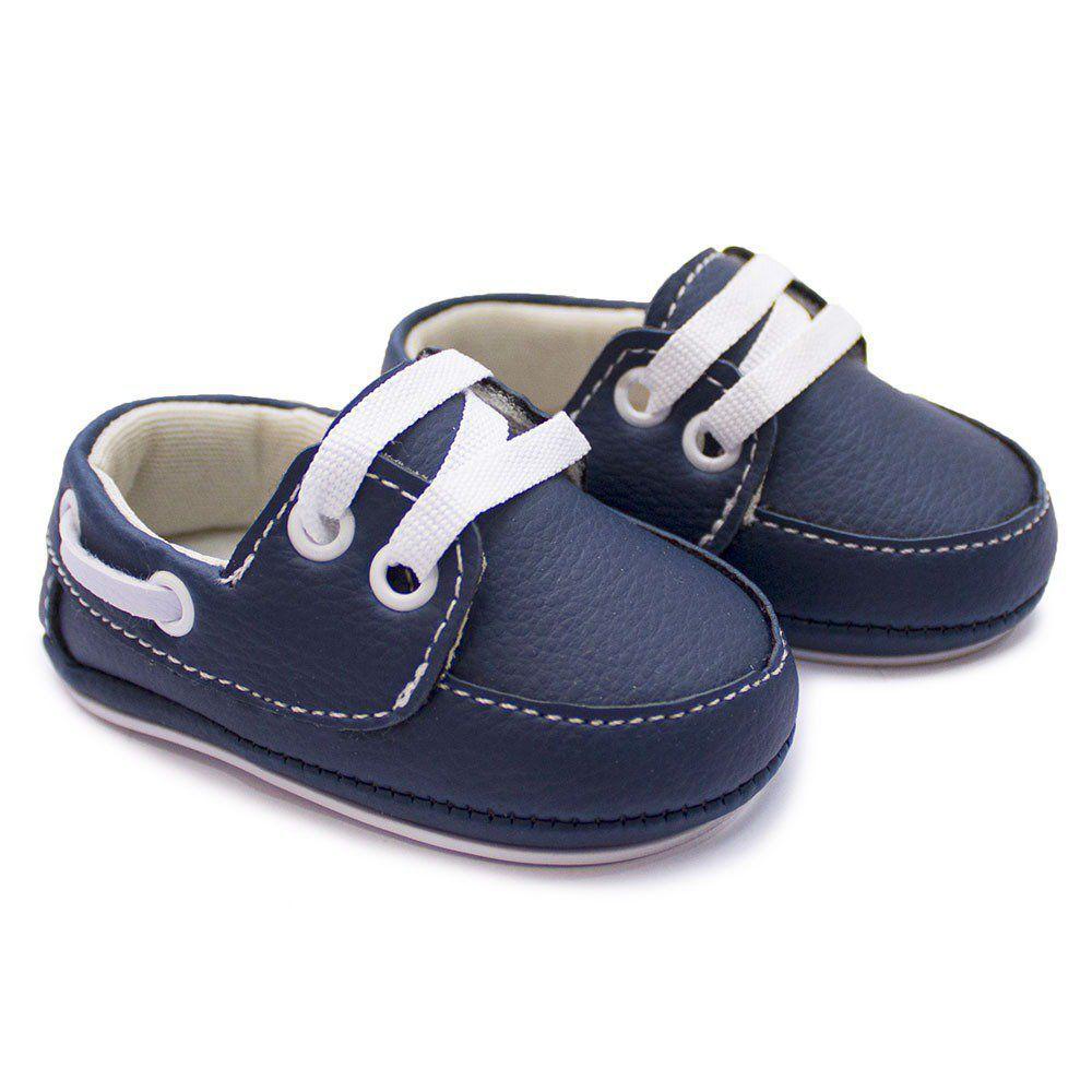 Sapato bebê azul com cadarço Kapell - Sapatinho de Bebê - Magazine Luiza