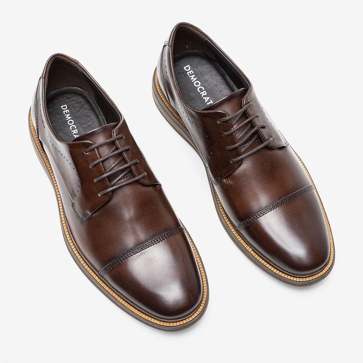Sapato de Couro Metropolitan Bay Marrom Cadarço Democrata