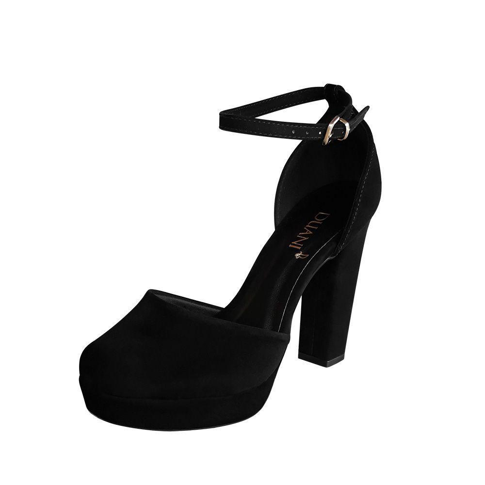 sapatos de salto alto grosso preto