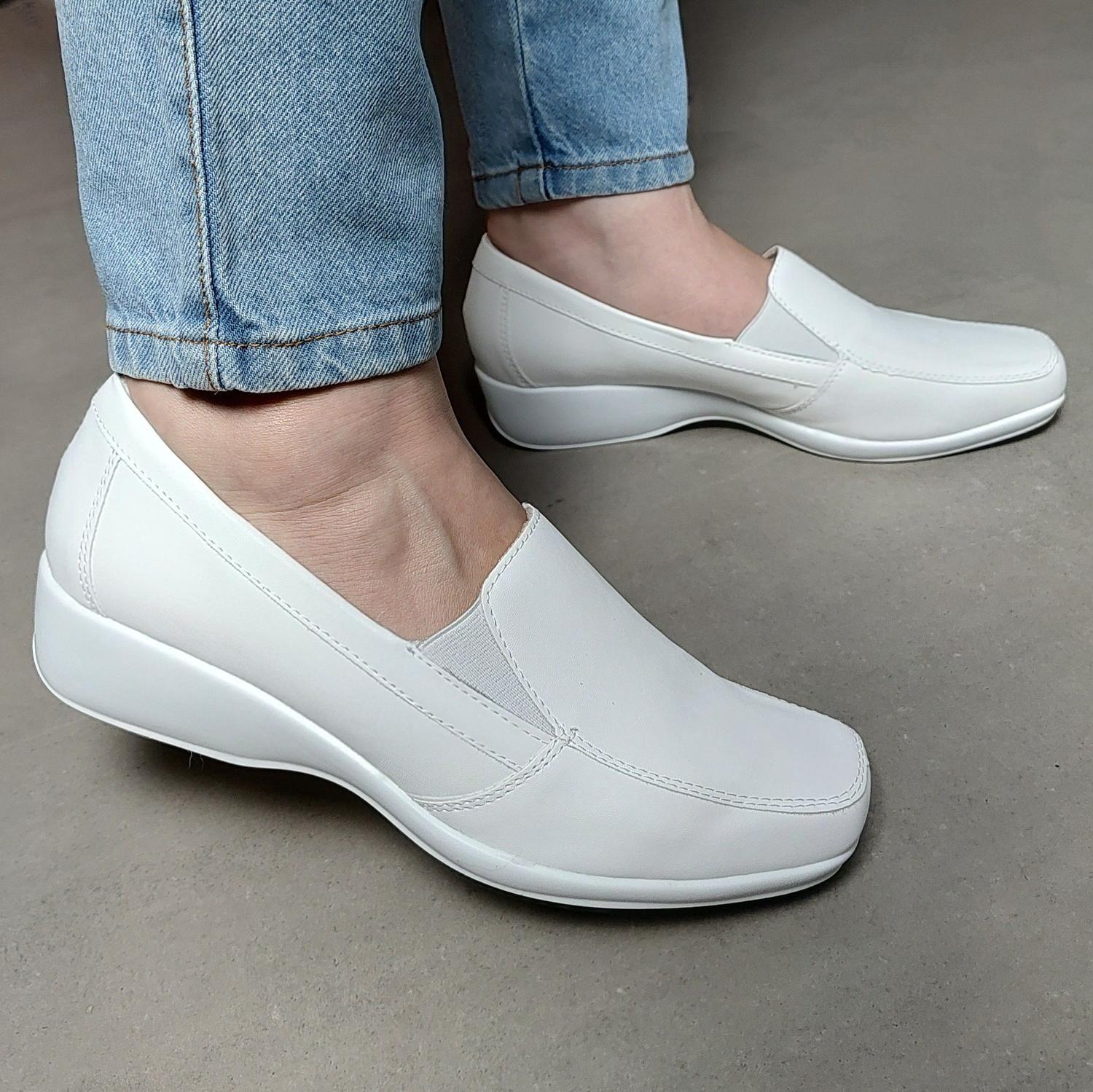Sapato Social Sapato Branco De Couro Enfermagem Sapato Feminino