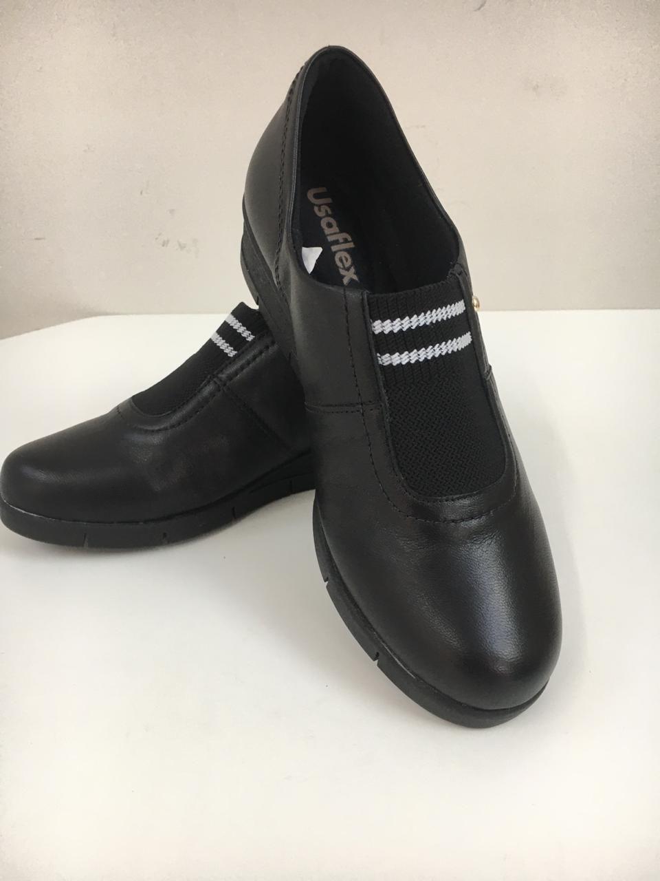 sapato preto feminino usaflex