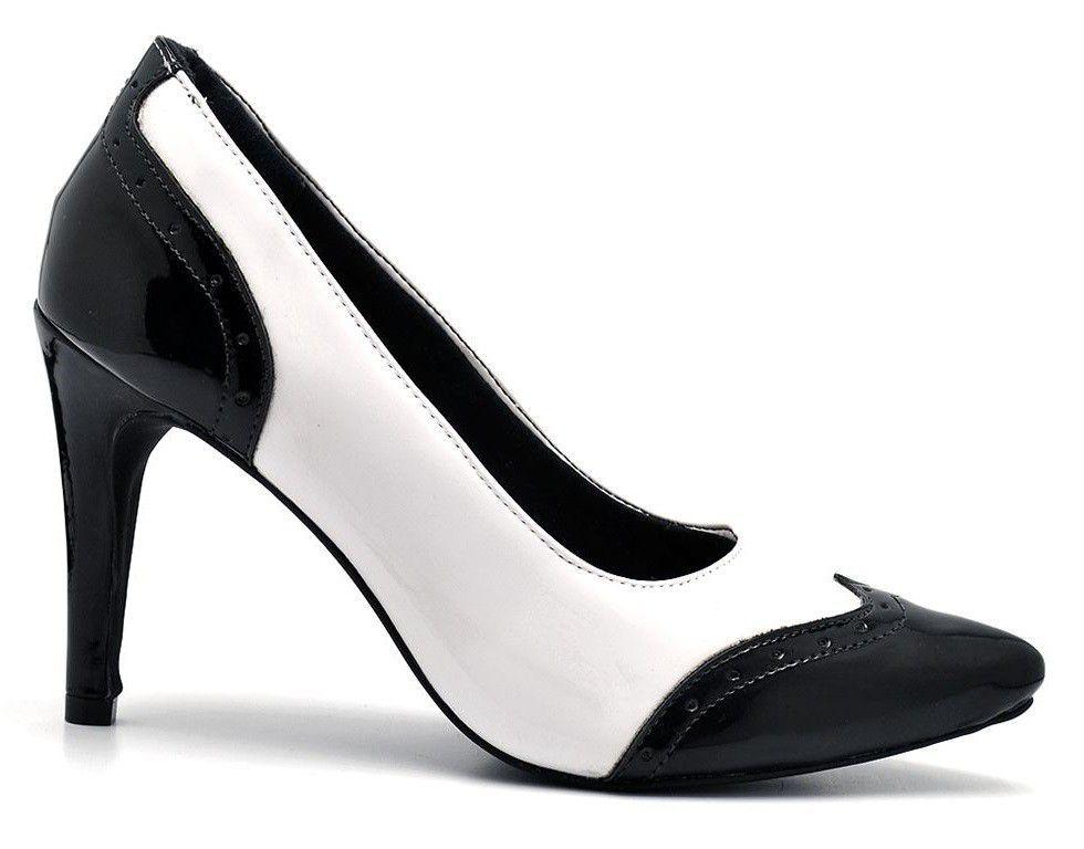 sapato preto e branco feminino