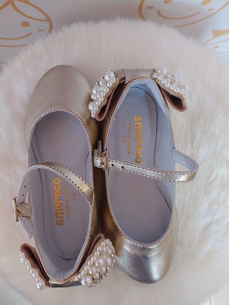 sapato feminino dourado para festa