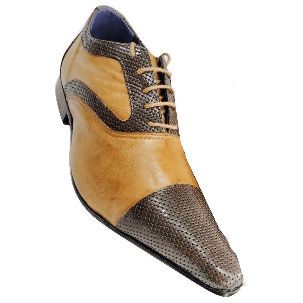 Sapato Masculino Italiano em Couro Slim Corte Aberto em Couro - Marrom -  Golden Brown - ART SAPATOS - Sapato Social Masculino - Magazine Luiza