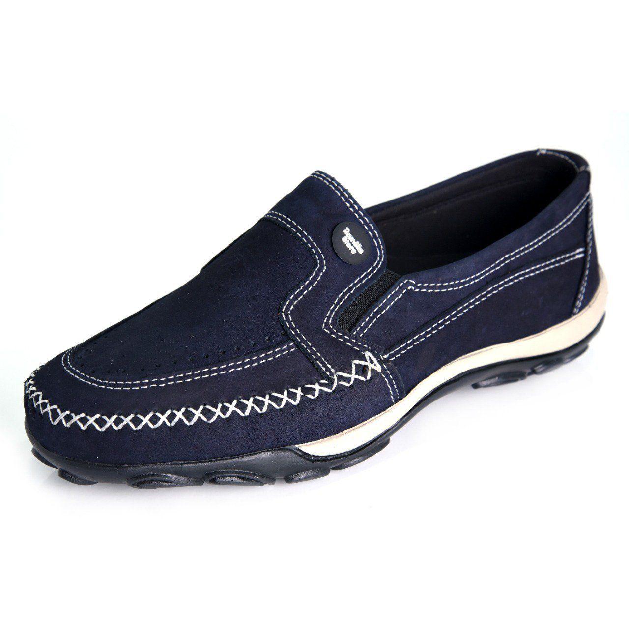 Sapato Mocassim Masculino em Couro Azul Marinho - MAICOM FERNANDES DOS  SANTOS - Mocassim Masculino - Magazine Luiza