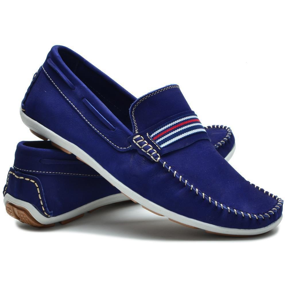 Sapato Mocassim Esporte Fino Malbork Couro Camurça Preto 512 - FKV Calçados