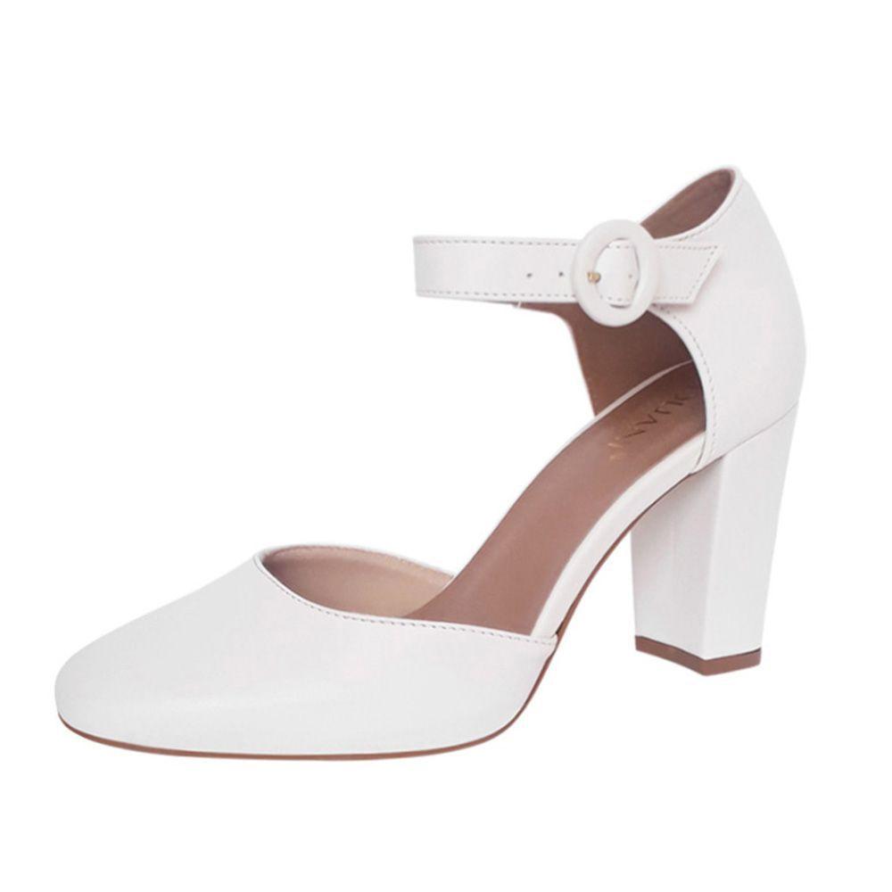 Sapato Noiva Casamento Boneca Branco Salto Alto Grosso - Duani - Scarpin  Feminino - Magazine Luiza