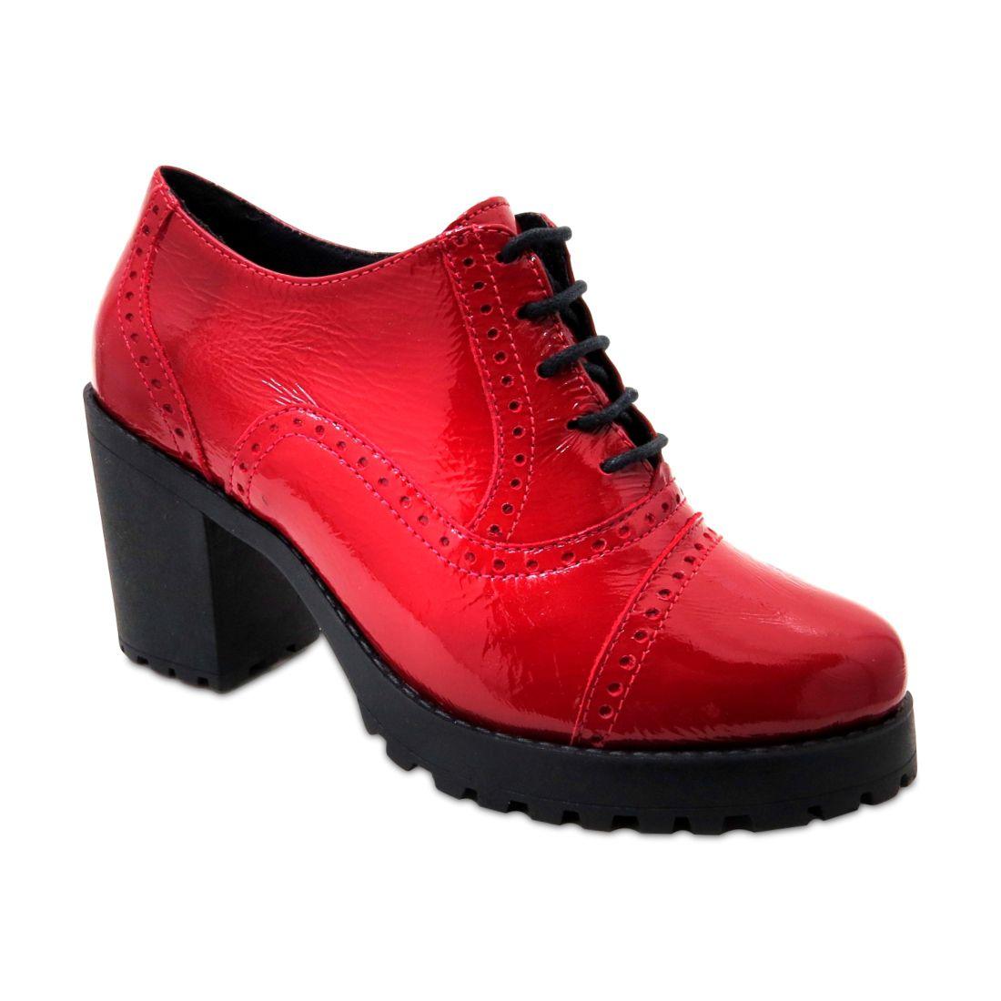 sapato oxford vermelho