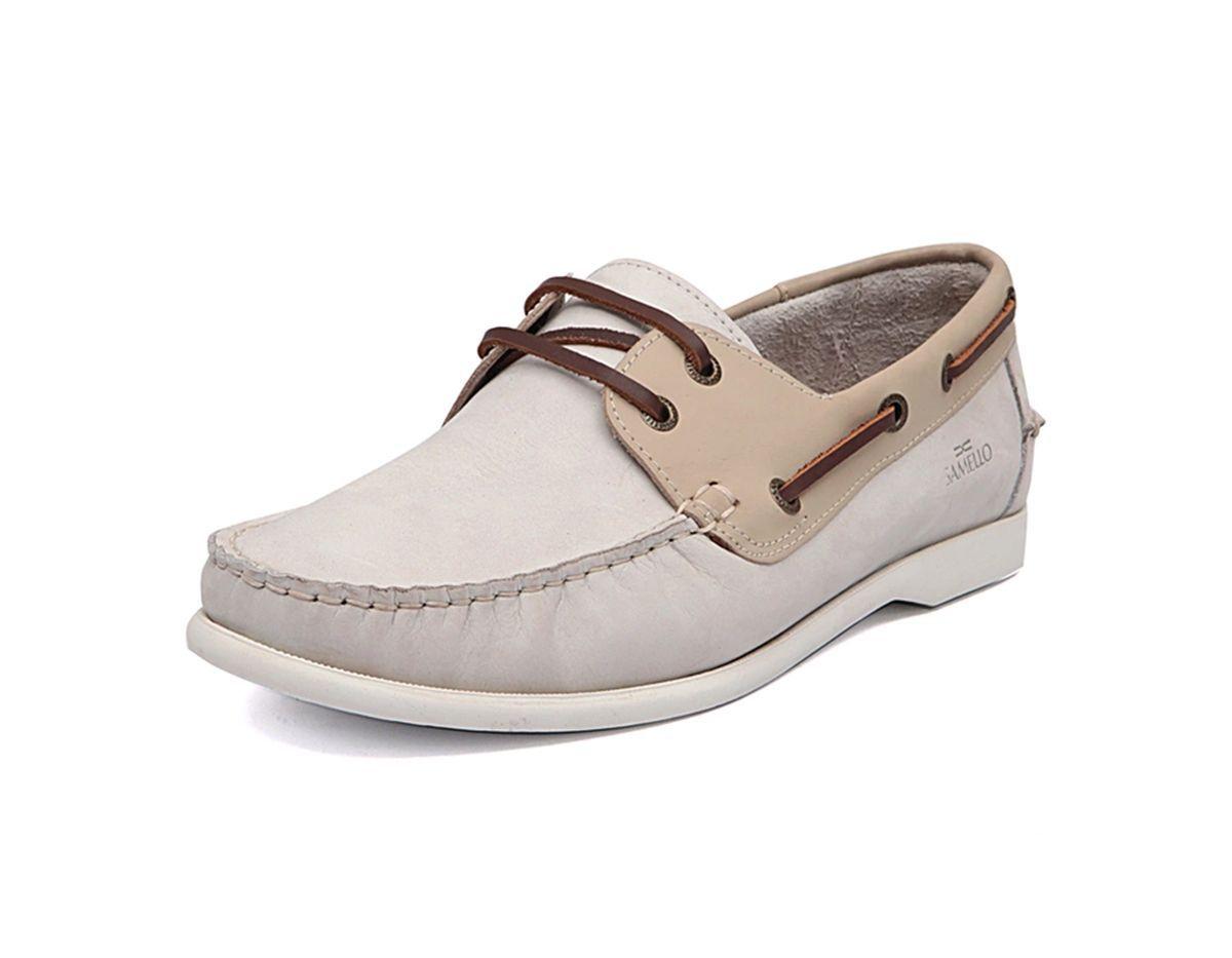 Sapato Samello Dockside Gran Couro Nobuck Alvejado Marfim - Dockside  Masculino - Magazine Luiza