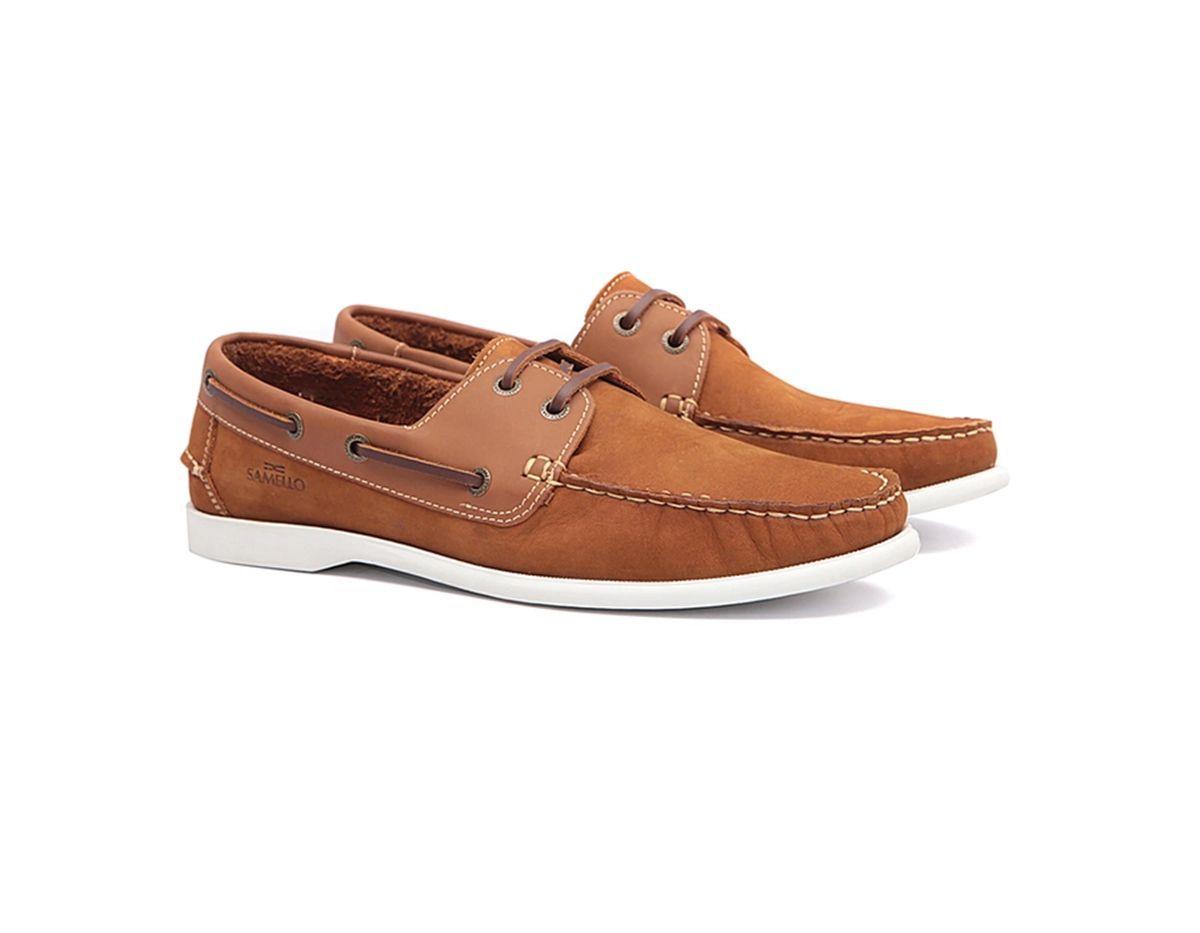 Sapato Samello Dockside Gran Couro Nobuck Camel Whisky - Dockside Masculino  - Magazine Luiza