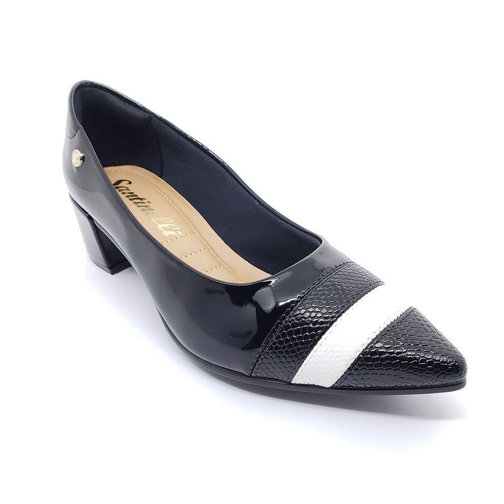 sapato bico fino salto quadrado