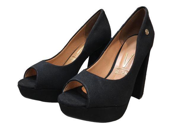 scarpin meia pata vizzano em camurça preto