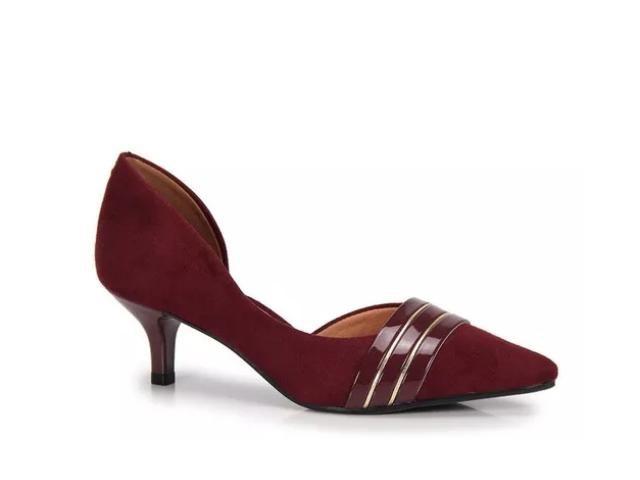 Scarpin vinho salto baixo Clearance