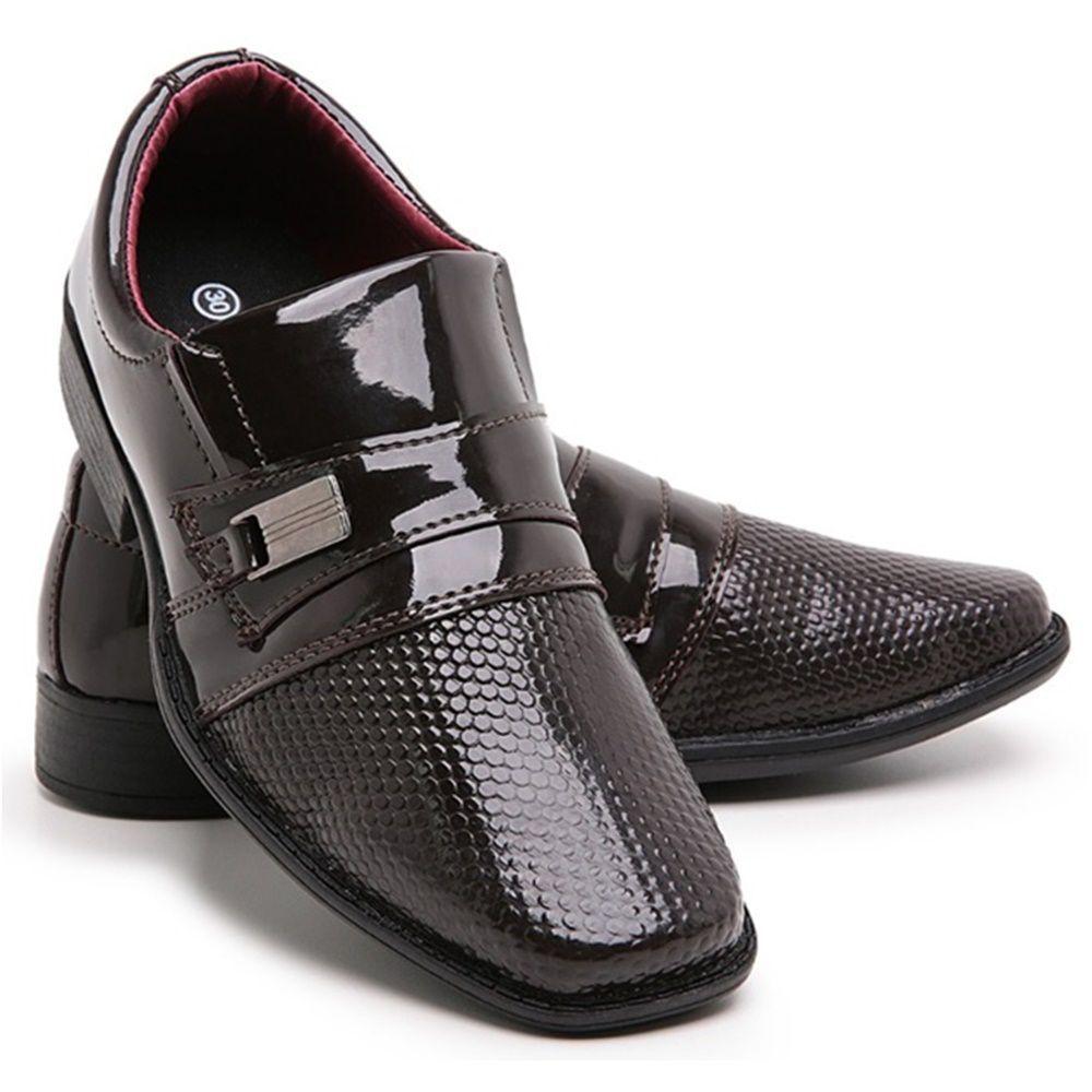 Sapato Social Infantil Masculino Verniz Marrom Schiareli - Sapato Infantil  - Magazine Luiza