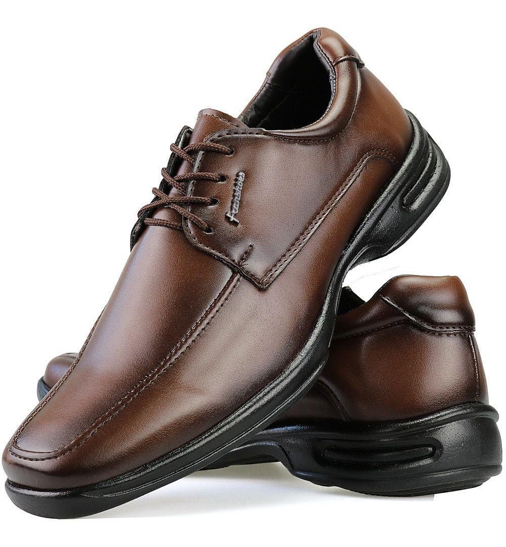 Sapato Social Masculino Antistress Ortopédico Palmilha Confortavel Marrom -  Ws3 - Sapato Social Masculino - Magazine Luiza