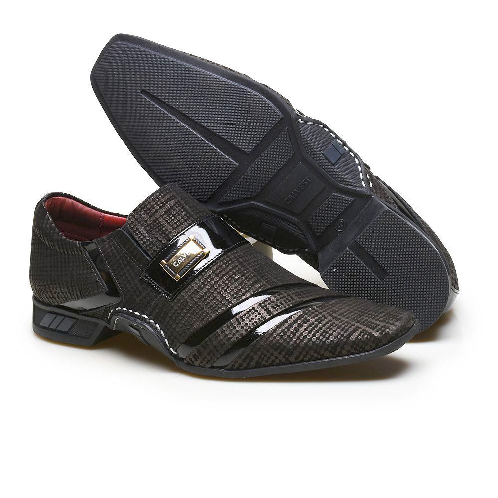 Sapato Social Masculino Calvest em Couro com Textura Tear 3660D427 Preto - Sapato  Social Masculino - Magazine Luiza