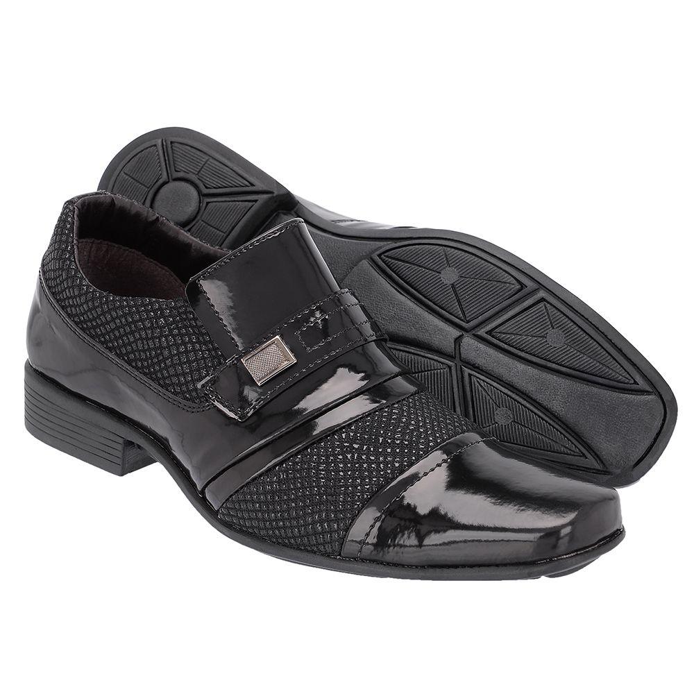 Sapato Social Masculino Clássico Detalhado Verniz Khaata Preto - Sapato  Social Masculino - Magazine Luiza