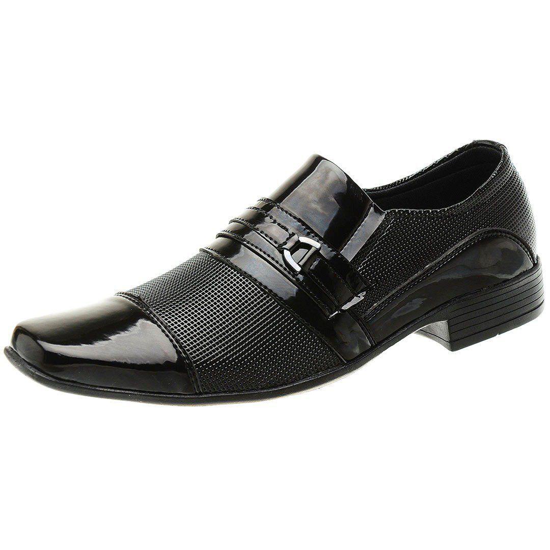 Sapato Social Masculino Couro Verniz Preto Moda Evangélica - San Lorenzo -  Sapato Social Masculino - Magazine Luiza