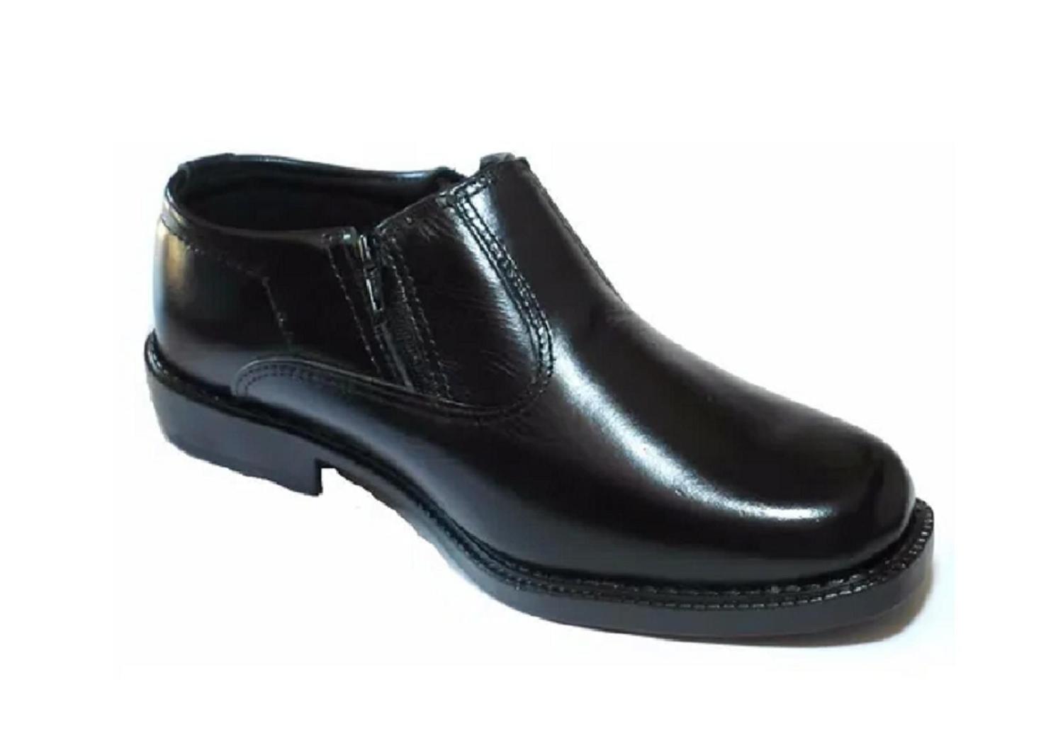 Sapato Social Masculino Couro Ziper Fecho Dois Lados Estilo meia