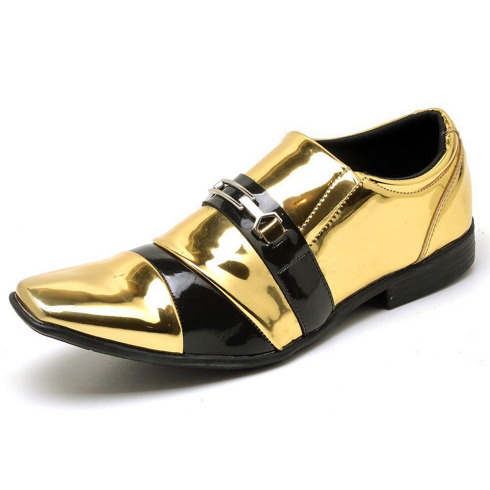 Sapato Social Masculino Top Franca Shoes Verniz Preto / Dourado - Sapato  Social Masculino - Magazine Luiza