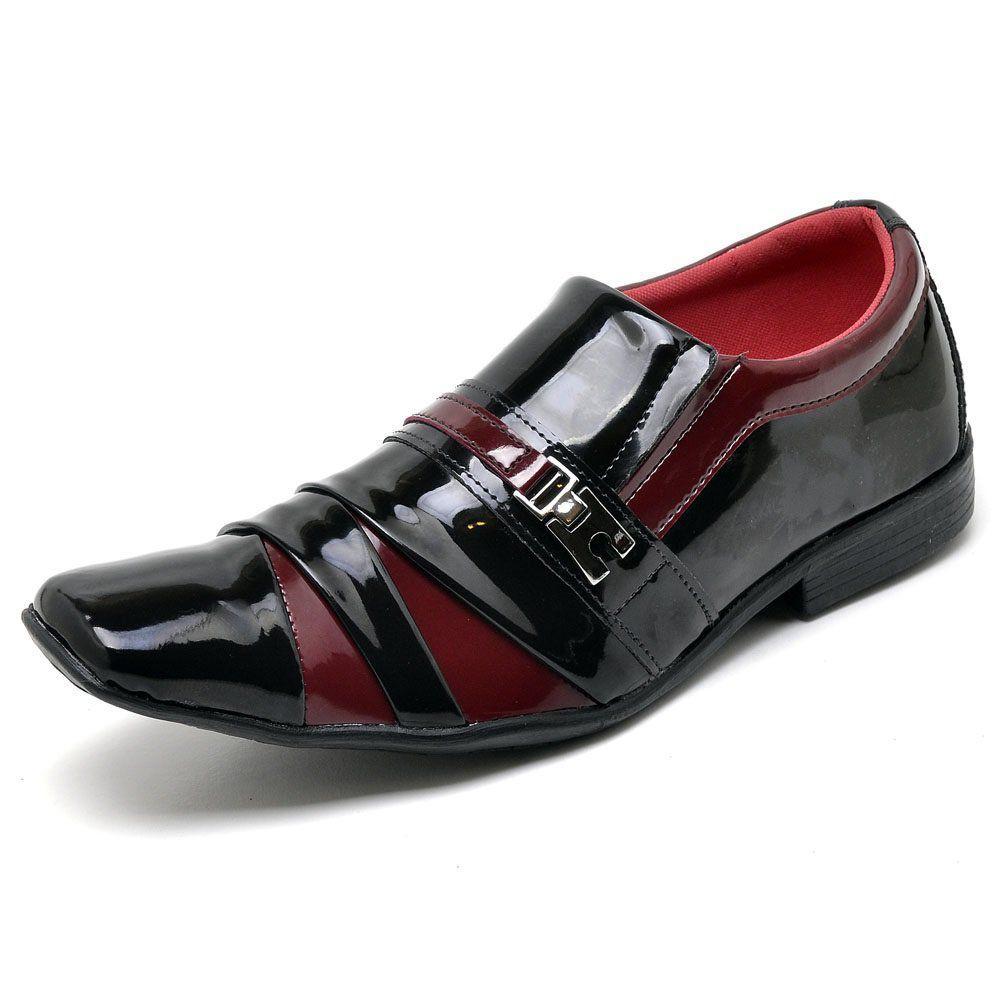 Sapato Social Masculino Top Franca Shoes Verniz Vermelho / Preto - Sapato  Social Masculino - Magazine Luiza
