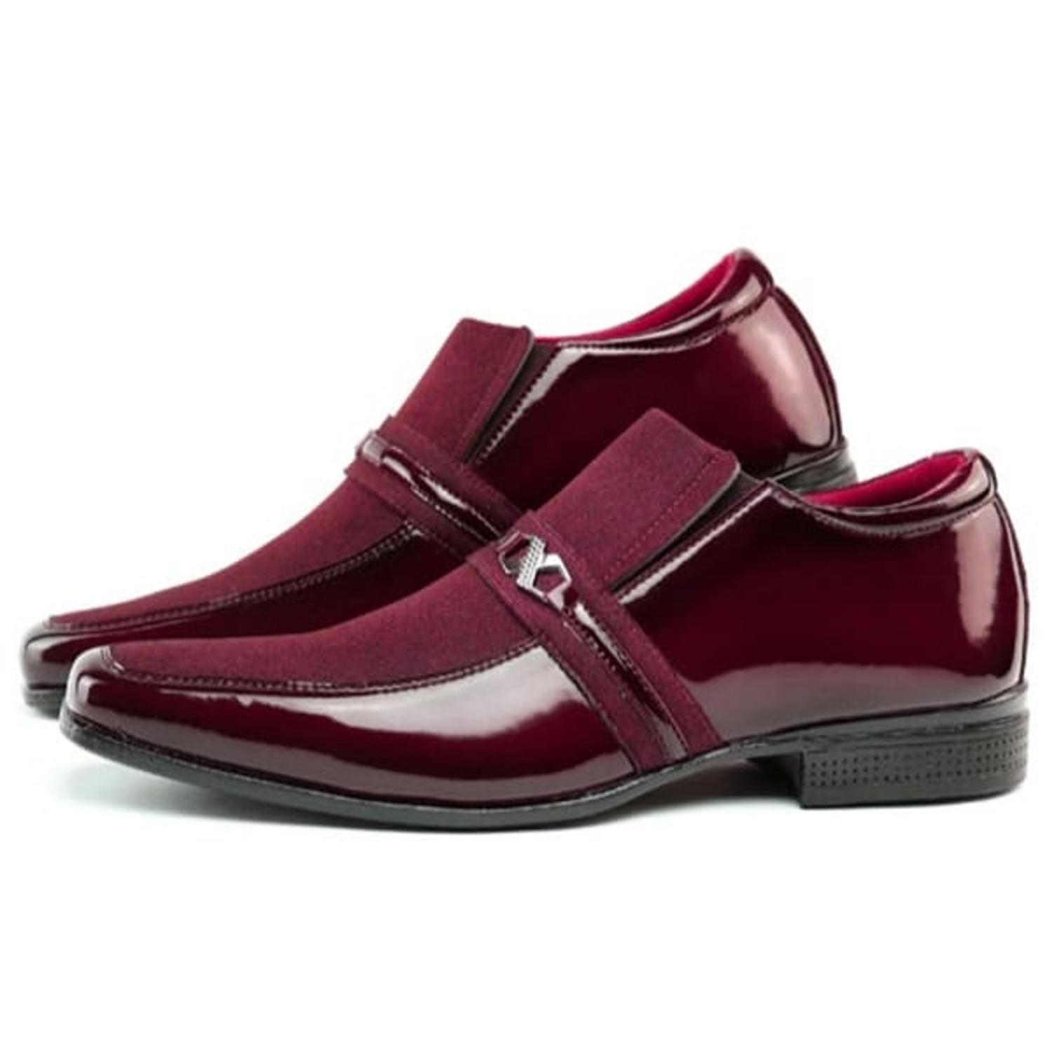 Sapato Social Masculino Vinho Verniz Fivela Moderno - Dallu Calçados -  Sapato Social Masculino - Magazine Luiza