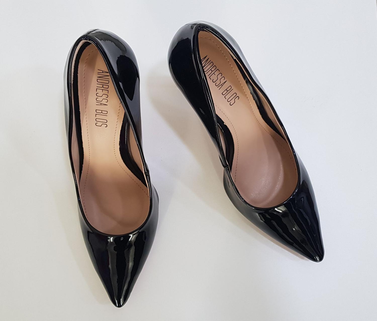 sapato sola vermelha scarpin preto verniz bico fino salto alto 9,5 cm novo  tamanho 38 - Andressa Blos - Scarpin Feminino - Magazine Luiza